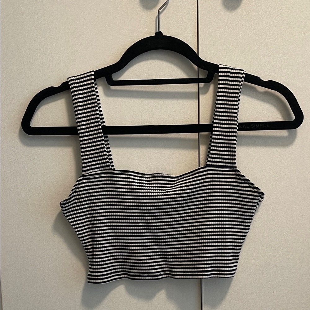 Striped Black and White Women's Top